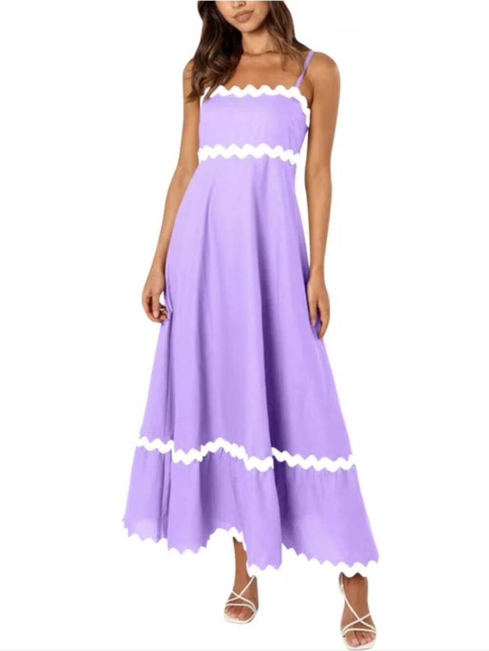 Purple Ric Rac Midi Dress